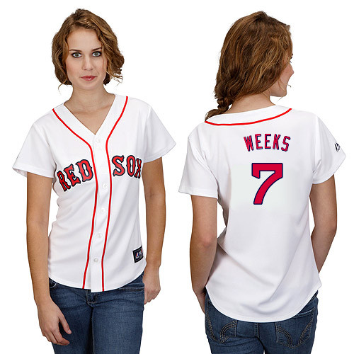 Jemile Weeks #7 mlb Jersey-Boston Red Sox Women's Authentic Home White Cool Base Baseball Jersey
